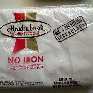 Meadowbrook Luxury Percale No Iron Full Flat Sheet Irregular